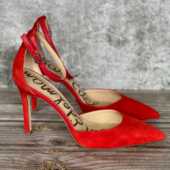 Sam Edelman Shoes - Red suede Harlow Sam Edelman pumps